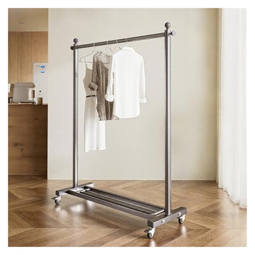 ZzERTE Perchero De Pie Metálico, Burro Ropa Con Ruedas, Perchero Colgador De Ropa Vestidor Resistente Con Soporte Para Zapatos(120cm/47.2in)