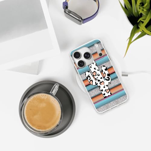 HUIYUEKUAI Compatible for iPhone 17 Pro Case, Cow Print Cactus Shockproof Protective Clear Cover Case for Women Girls by HUIYUEKUAI - Image 5