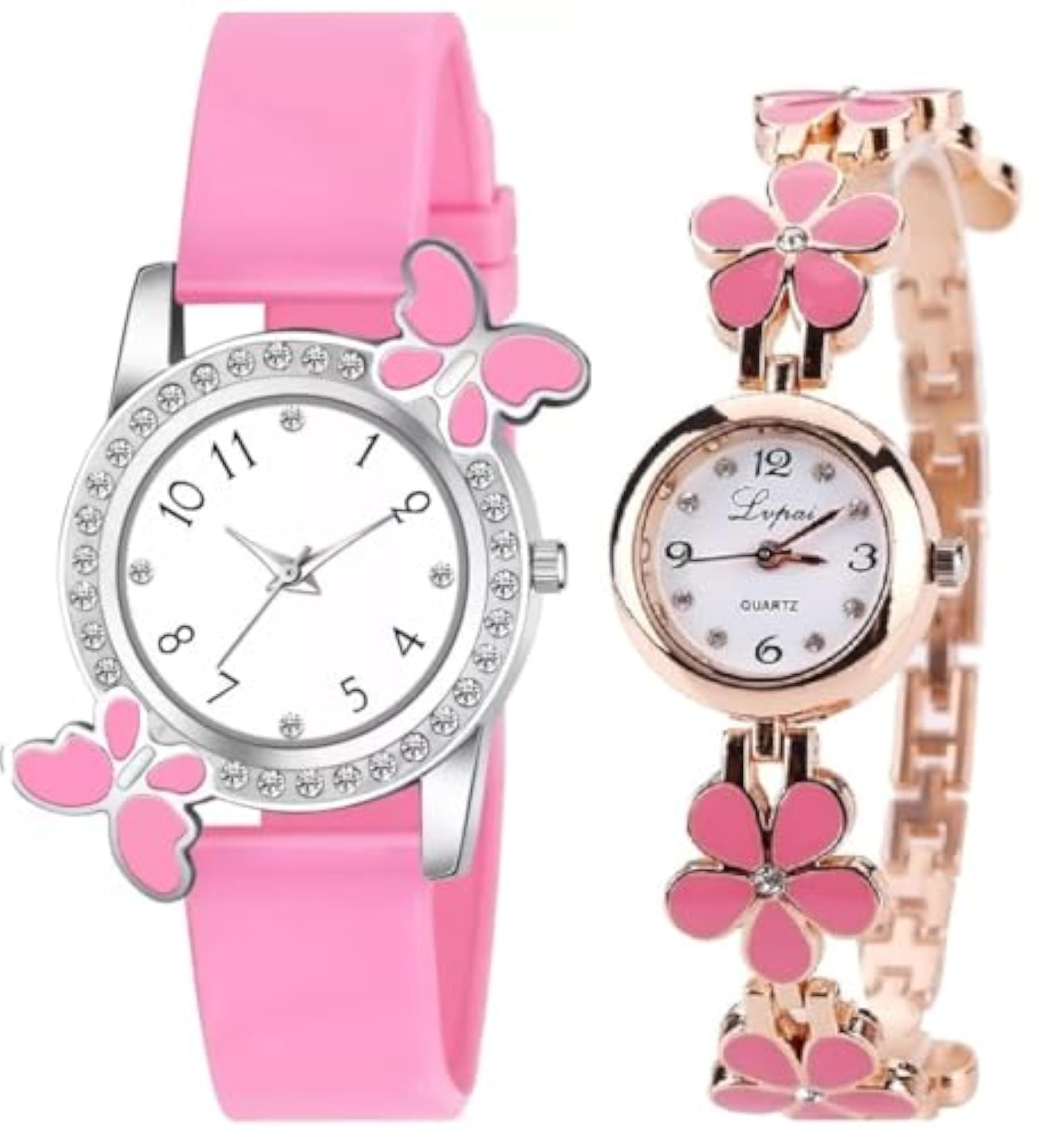 Flower Watch Combo for Kids Girls & Women