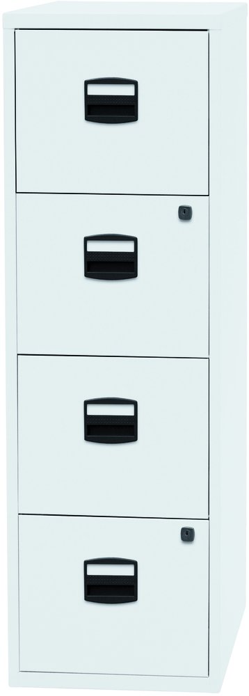 Bisley Home Hängeregistraturschrank PFA, 4 HR-Schubladen, Metall, 696 Verkehrsweiß, 40 x 41.3 x 132.1 cm