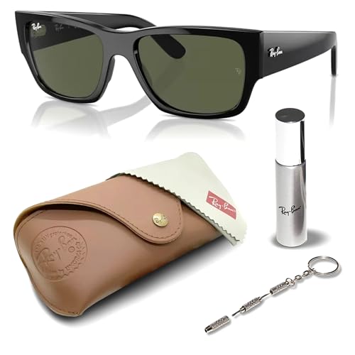 Image of Ray-Ban RB0947S CARLOS Rectangle Shaped Sunglasses for Men & Women with Official RAYBAN Eyewear Kit