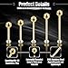 6ixGosh 16G Labret Cheek Tongue Rings Surgical Stainless Steel Monroe Lip Piercing Jewelry Barbell Ring Body Piercing Jewelry Kit Ultra-long Bar Length 14mm 16mm 19mm 22mm 25mm, 11