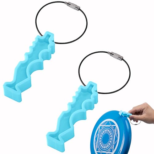 Shupakul 2Pcs Disc Golf Repair Tool, Portable Disc Golf Edge Maintenance Tool, Blue Sports Flying Disc Tool for Scratch Stains Repair Polishing