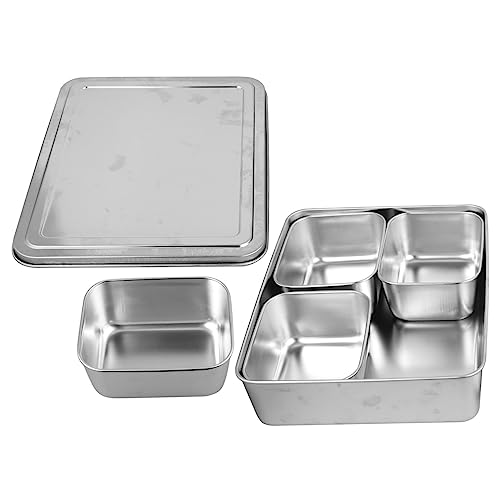 TOBBOMEY Caja De Condimentos Estuche De Acero Inoxidable Para Servir Caja Para Condimentos De Bar Para Fiestas Contenedor Para Dulces Cocina o Mesa De Escritorio