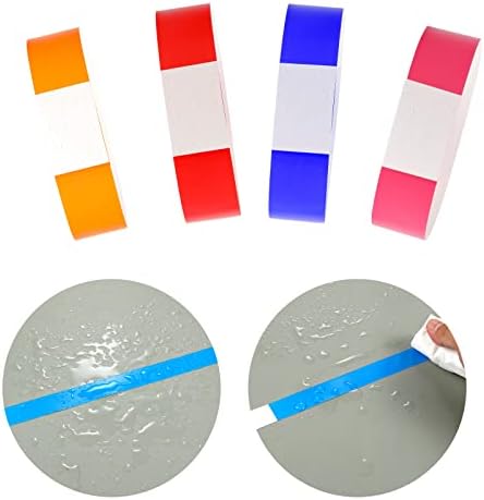 SAVITA 140pcs Colored Paper Wristbands, 3/4 Inch Tear-Resistant Colorful Neon Wristband Waterproof Disposable Wristbands for Events Parties (7 Colors)