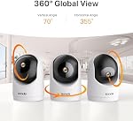 Tenda 2K Caméra de sécurité intérieure pour Baby Monitor, WiFi 6 Caméra pour la sécurité à domicile, 360° Pan/Tilt, 2-Way Audio, détection de mouvements, vision nocturne, nuage & SD Stockage des cartes (CP3-V3.0)