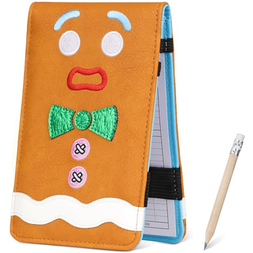 LZFAN Golf Scorecard Holder & Yardage Book Cover, Golf Accessories Gingerbread Man Premium Leather Yardage Book Holders Cover