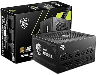 MSI MAG A650GL Gaming Power Supply - Full Modular - 80 Plus Gold Certified 650W - Compact Size - ATX PSU - 1