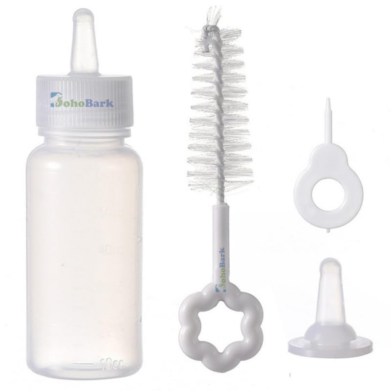 BohoBark Milk Feeding Bottle Set for Puppies, for Cats and Dog, Kitten, Rabbit with Niple and Cleaning Brush,Bottle 60 ml White. (B0CDXC8219) Amazon Price History, Amazon Price Tracker