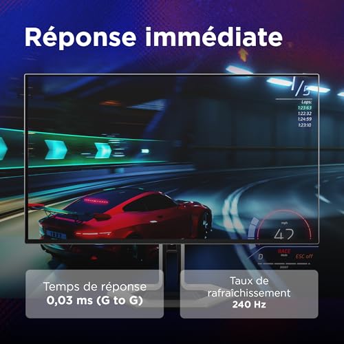 Lenovo Legion Pro 32UD-10 - Écran Gaming de 31.5" avec Eyesafe (UHD, QD-OLED, 240Hz, 0.03ms GtG, 2xHDMI+DP+ USB Type-C, AMD FreeSync Premium Pro) - Réglage en Inclinaison - Noir-Blanc