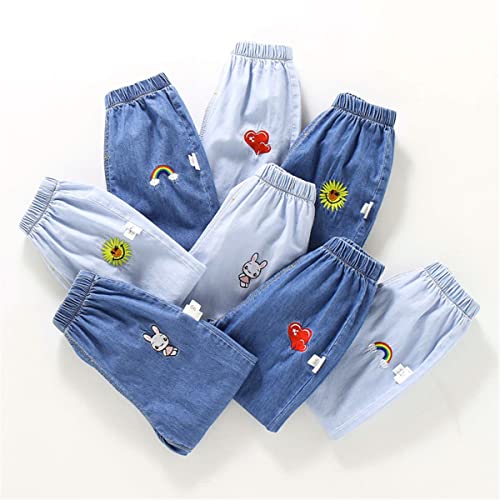 Kids Child Boys Girls Elastic Spring Autumn Soft Cotton Denim Casual Cool Sport Street Summer Thin Bloomers Pants3