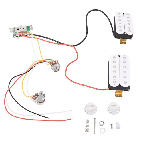 Micros Humbucker Précâblés HH Blancs pour Guitare Électrique ST