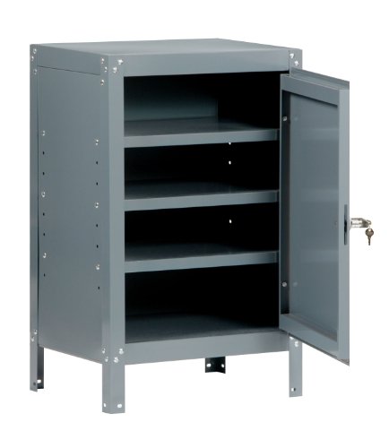 Edsal 630 Industrial Gray Steel Cabinet Table, 3 Adjustable Shelves, 34" Height x 21" Width x 15" Depth