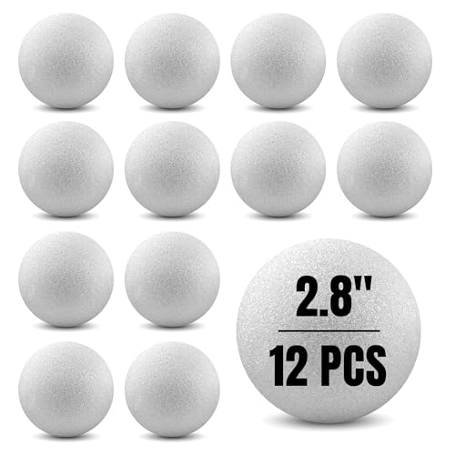 Hygloss Round Foam Balls for Crafts - 2.8-Inch White Craft Foam (XPS) for Arts Small Foam Balls for School Projects and DIY Crafts - Round Balls - 12 Pack of Foam Craft Spheres by Hygloss - Used condition - US$13.50
