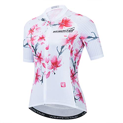 Maillot de cyclisme pour femme à manches courtes L Feuille érable Cover