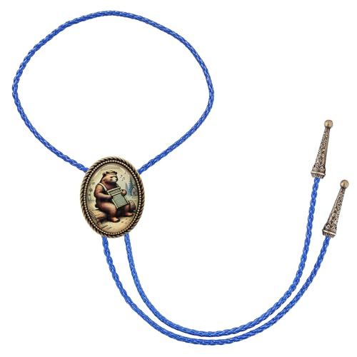 Image of Jeilwiy Bolo Tie for Men Western Cowboy Gothic Bolo Tie Necklace Halloween | Glow in Dark Bolo Tie for Men Women, 3D Halloween Bolo Tie, Gothic Western Ties, String Ties for Men Rodeo Leather Necktie