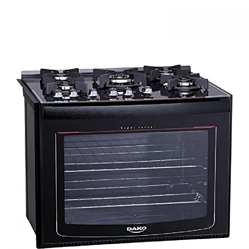 Fogão Embutir 5 bocas Dako Preto com mesa de vidro com Acendimento Automático Dako Glass - Bivolt