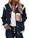 Damen Bomber Jacke Leichte Kurze Übergangsjacke Langarm College Jacke