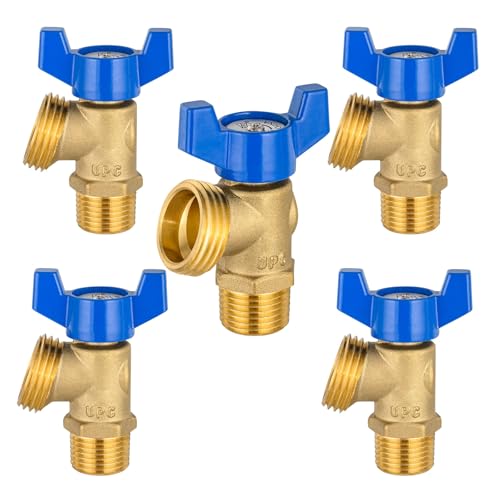 EFIELD 5-Pack Boiler Drain Valve, 3/4 inch MIP x 3/4 inch MHT, 1/4-Turn, Brass Made,(BOILER012)