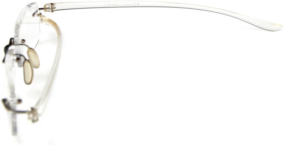 Eyekepper Small Lenes Rimless Reading Glasses Women - Frameless Reader Eyeglasses for Men Reading with Transparent Arms +1.00 - Image 4