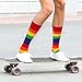Rbenxia 3 Pairs Rainbow Gay Pride Cotton Novelty Socks LGBT Colorful Striped Socks Fun Dress Socks for Men and Women