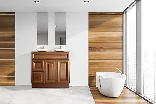 Maple Walnut Sink Base Bathroom Vanity with Drawers 36" Cabinet Ready-to-Assemble
