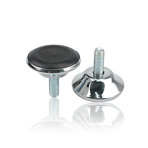 Tovot 16Pcs M8 Furniture Leveling Feet 40×35Mm Table Feet Screw On Adjustable Furniture Levelers For Chair Cabinet Sofa (Sliver And Black) #TOP3
