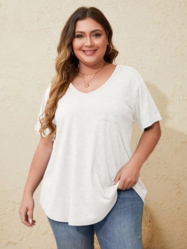 Image of BELAROI Women Plus Size Tops V-Neck Tunics Shirts