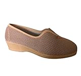 Obermaterial: Textil Bocciolo Shoesy 55428 Damen-Hausschuhe für den Sommer, weich, leicht, geschlossen mit zentralem Gummizug aus Stoff, Artikel Shoesy 55428, Beige - beige - Größe: 39 EU