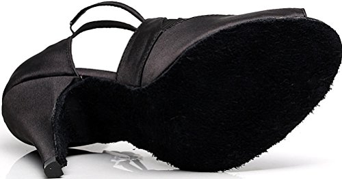 Chaussures de danse dorées avec talon à strass chic et bout ouvert peep-toe - 3