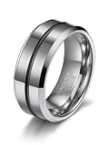 [PROSTEEL] タングステン 指輪 メンズ リング 太め8mm サージカルステンレス/チタンより硬い 金属アレルギー対応 つけっぱなし 錆びない ごつい 重量感あり ファッション アクセサリー 男性 [ブラック 13.5号]