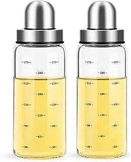 (2 Pack) Olive Oil Dispenser Bottle,Leakproof Glass Container with 304 Stainless Steel Cap,Non-Drip