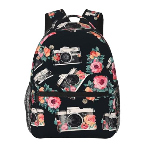 Sac à dos informatique à motif floral pour le travail et voyage