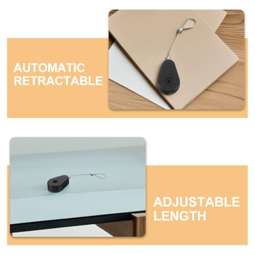 CAXUSD Estuche Retráctil Antirrobo para Cable de Acero Negro 1 Metro Cierre Seguro, 4 Unidades, Cable de Seguridad Telescópico para Accesorios PC Gaming y Periféricos Electrónicos - imagen 7