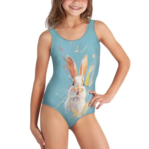 Summer Girls One Piece Swimsuits Modest with Cross Back Straps
