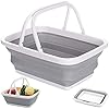 Kupink Opvouwbare boodschappenmand met handgreep, draagbare picknickmand, multifunctionele opvouwbare spoelbak voor het wassen van servies, wandelen, familie