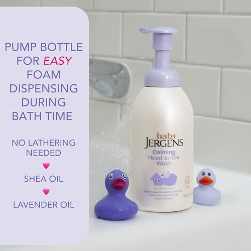 image for Jergens Baby Calming Head to Toe Foaming Wash, Baby Shampoo and Body W