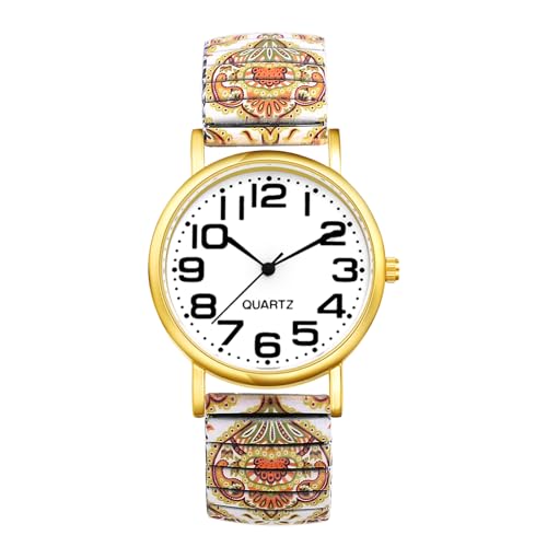 Montre élastique bohème grands chiffres résolvant la vue fatiguée
