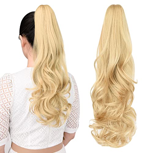 ShulaSHOP Claw Clip Ponytail Extension, 22" Clip in Ponytail,Medium Blonde