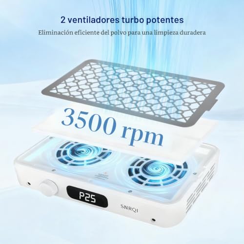 Extractor de polvo de uñas potente de 120W con doble succión 4