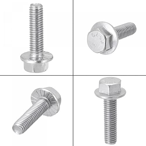 Image of uxcell M5x20mm Hex Serrated Flange Bolts Screws Metric Thread 304 Stainless Steel 25pcs