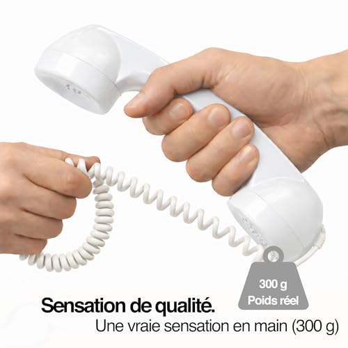 Combiné rétro USB-C Opis Technology 60s pour iPhone 15 et PC blanc - 5