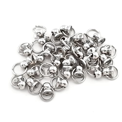 Aifeier Et 30 Pcs Screwback Screw Rivet Stud Silver Round Head Nail With Pull Ring Diy Accessory Nail For Leather Craft, Clothes, Bags,Hats, Belts Etc. #TOP3