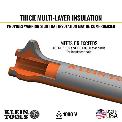 Klein Tools 2139NERINS 1000V Insulated Side Cutter Pliers, Made in USA, High Leverage Design, Induction Hardened Knives, 9-Inch by KLEIN TOOLS - Image 3