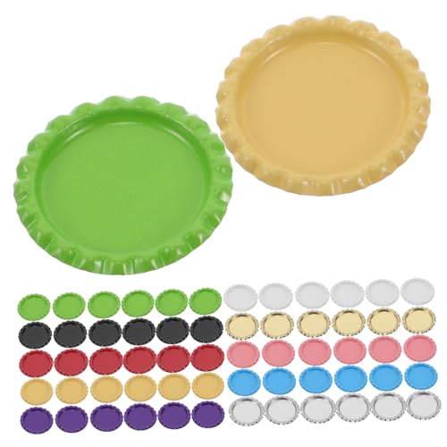 NOLITOY 1 Ensemble Bouchons de Bouteille Aplatis Décoratifs pour Bricolage Lot de Caps Colorés pour Créations Diy Bijoux Scrapbooking
