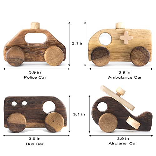 Vinny Unpainted Wooden Cars Vehicle Set For Toddler, Handmade In Vietnam (Toy Vehicle Playsets) #TOP3