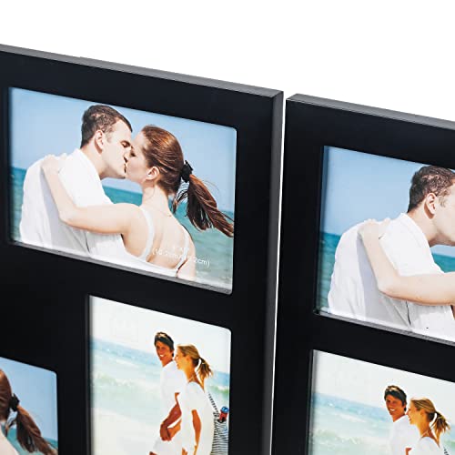Adeco Pf0545 Black Wood Hinged Folding Screen-Style Collage Picture Photo Frame 32 Openings, 4X6 #TOP4