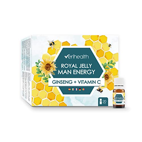 Verihealth | Jalea Real Liofilizada Men Energy con Vitamina C y Ginseng | Mejora el Rendimiento...