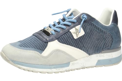 Cetti Master C848XL Grid Navy : baskets basses bleues en toile pour homme et femme
