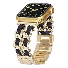 Gold Link with Black Leather